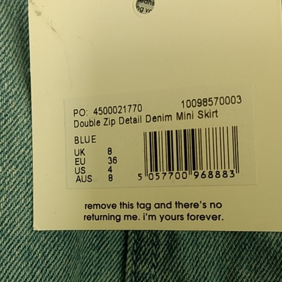 Double Zip Denim Jean Mini Skirt - Picture 6 of 6